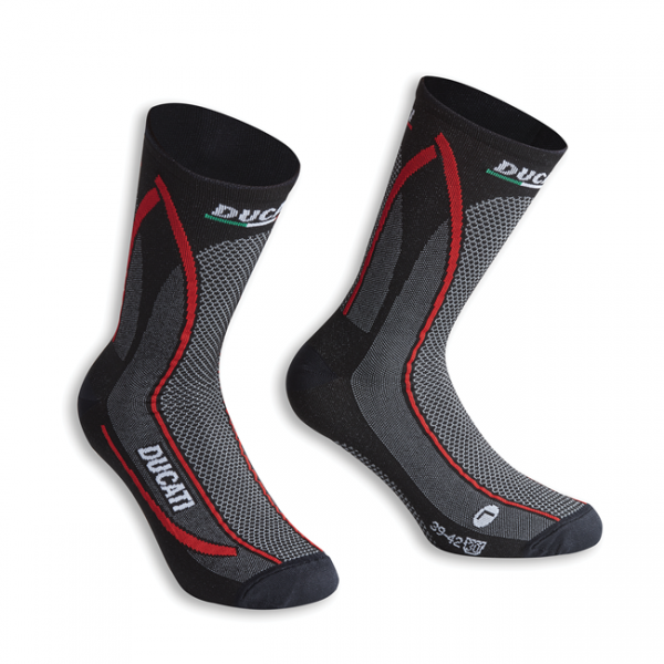 DUCATI Cool Down Socken schwarz/rot