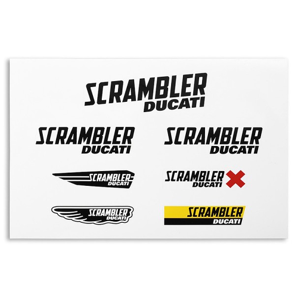 DUCATI Scrambler Main "Logos" Aufkleberset