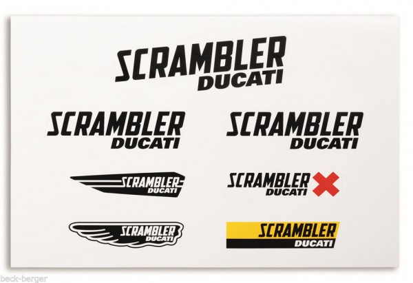 DUCATI Scrambler Main "Logos" Aufkleberset